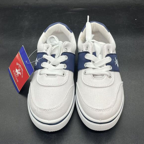 Beverly Hills Polo Club boys canvas sneaker size 12 white blue BH89181 - Picture 3 of 9